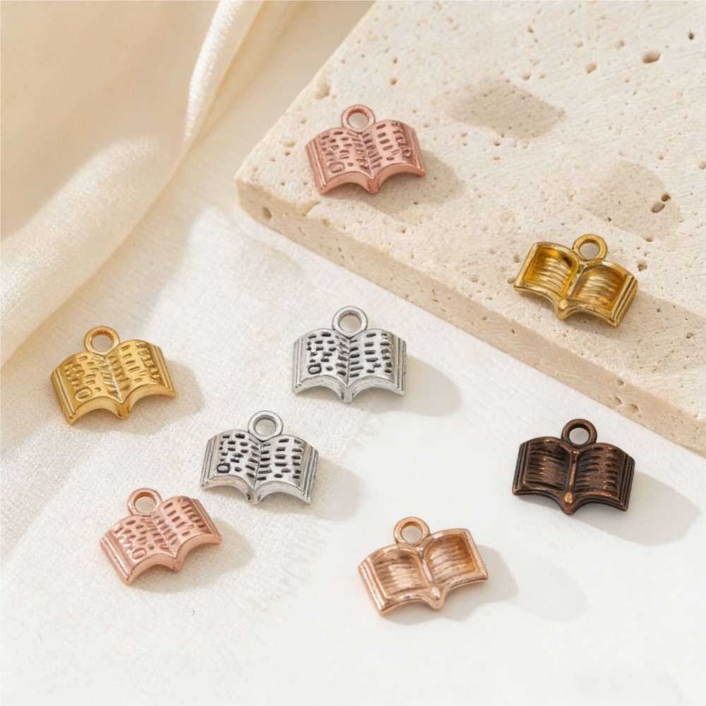 Jewelry Making Books - 10/20/100pcs Charms Open Book 12x11mm Student