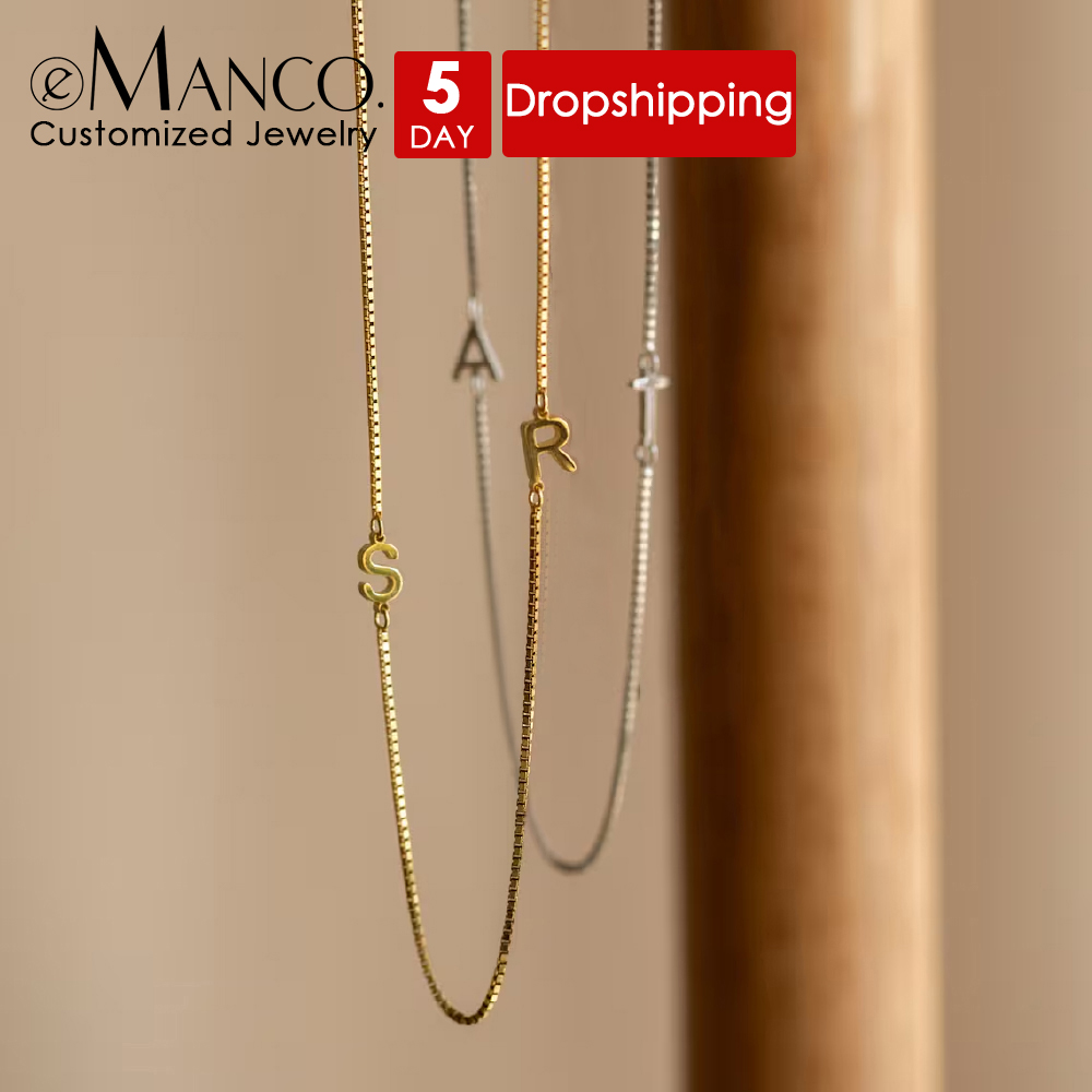 Jewelry Making Store - EManco Personalized Side Letter Asymmetric Initial