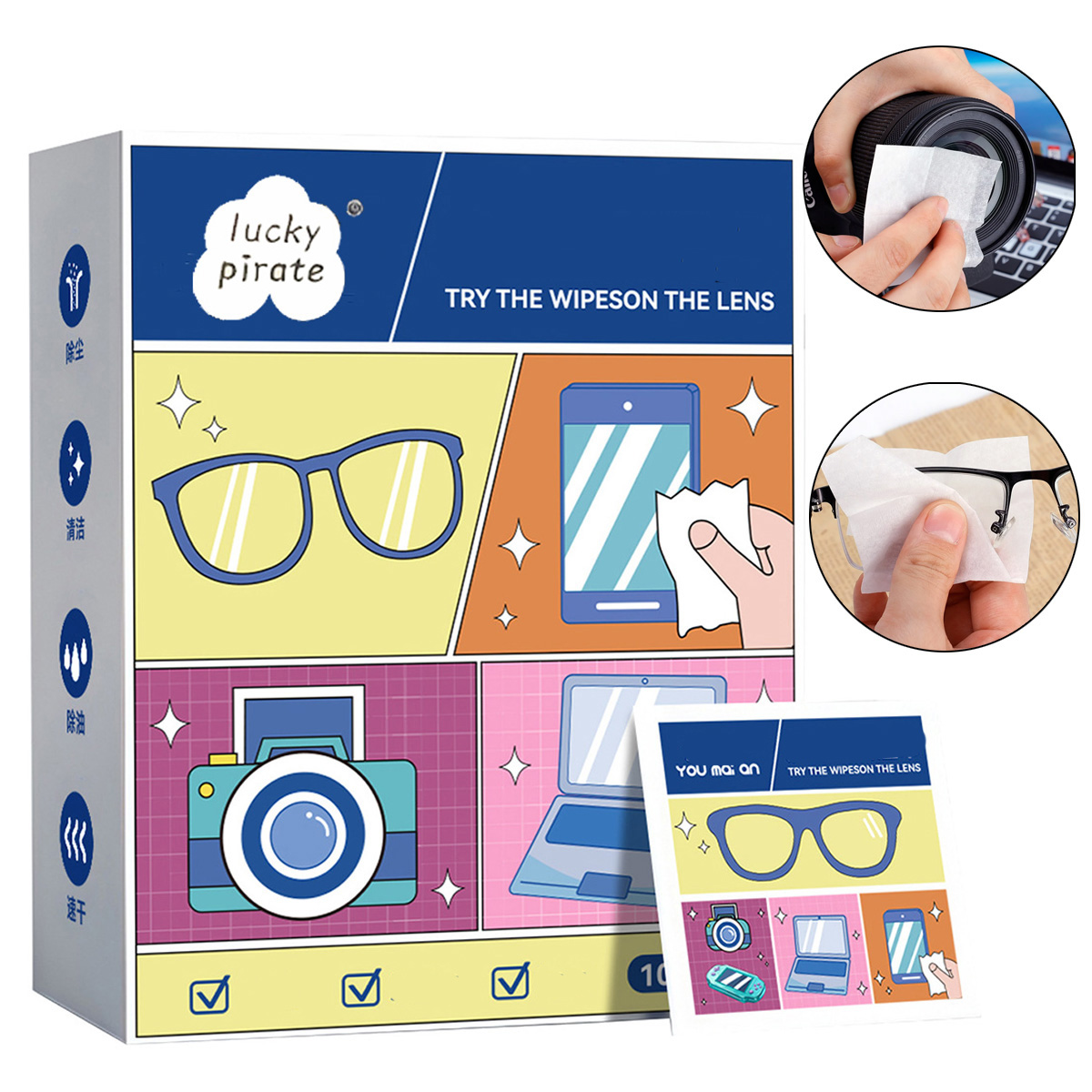 Jewelry Making Glasses - 100Pcs/Box Disposable Lenses Cleaning Wipes Jewelry