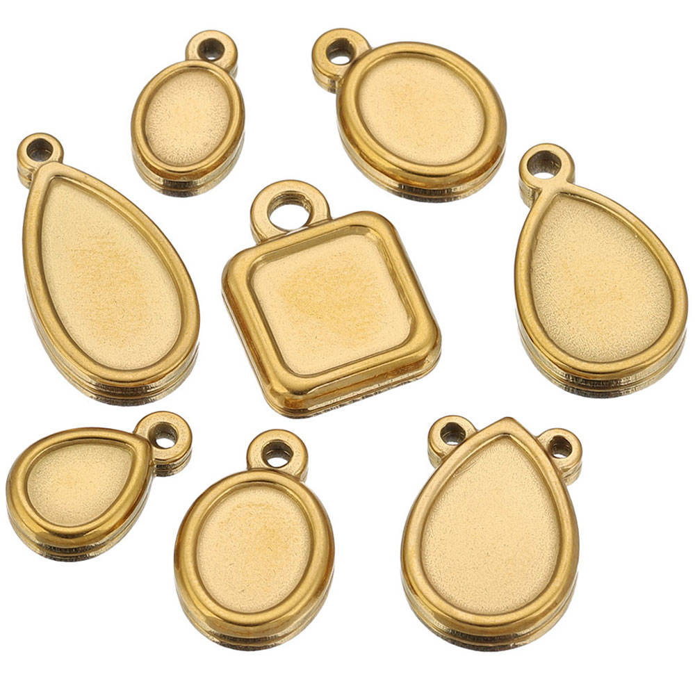 Jewelry Making Store - 5pcs Stainless Steel Square Drop Round