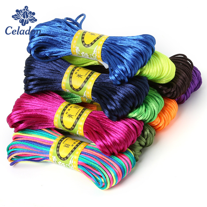 Knotting Cord Silk - 2mm 20meter Soft Satin Rattail Silk