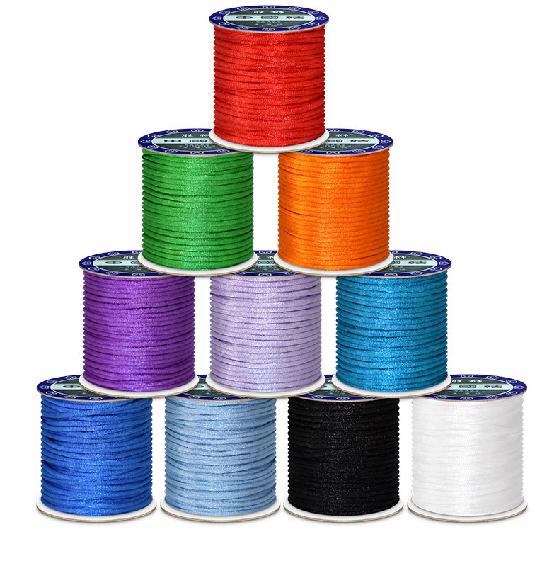 Knotting Cord Silk - 1.5mm 2mm 2.5mm Nylon Cotton Black