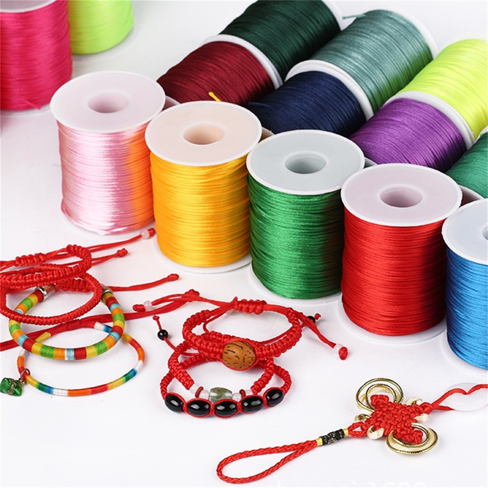 Knotting Cord Silk - 1mm Rope 50meters/roll Satin Rattail Polyester