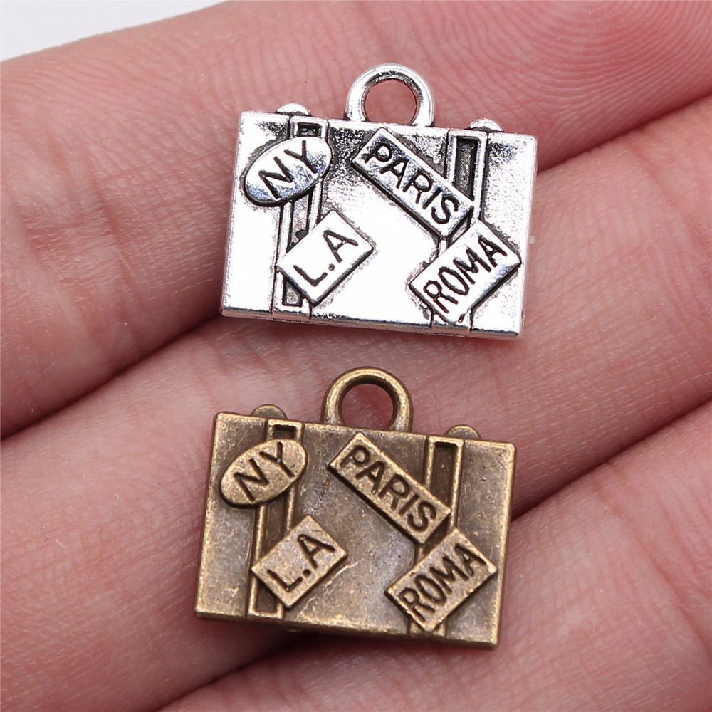 Jewelry Making York - WYSIWYG 5pcs 15x16mm Charms Travel Bags