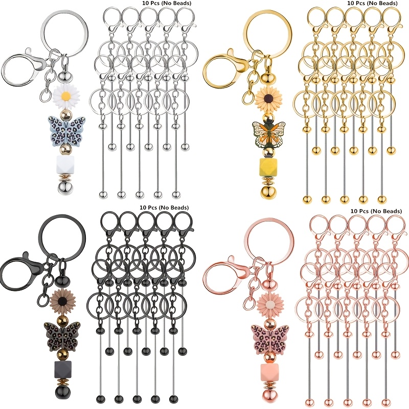 Jewelry Making Store - 10pcs DIY Unique Blank Beaded Keychain