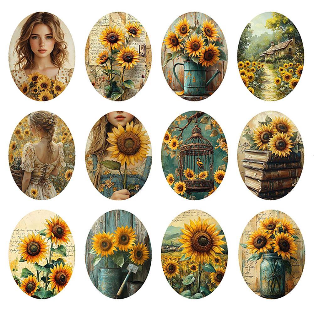 Jewelry Making Books - Random Mixed Round/Oval/Square Sunflower Girl Book