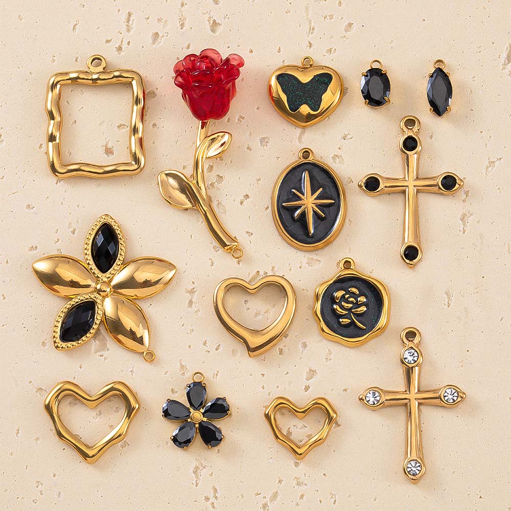2pcs Stainless Steel Flower Cr - Jewelry Making Store 评论和价格