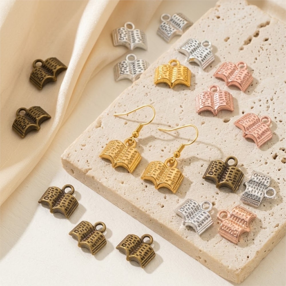 10/20/100pcs Charms Open Book  - Jewelry Making Books 评论和价格