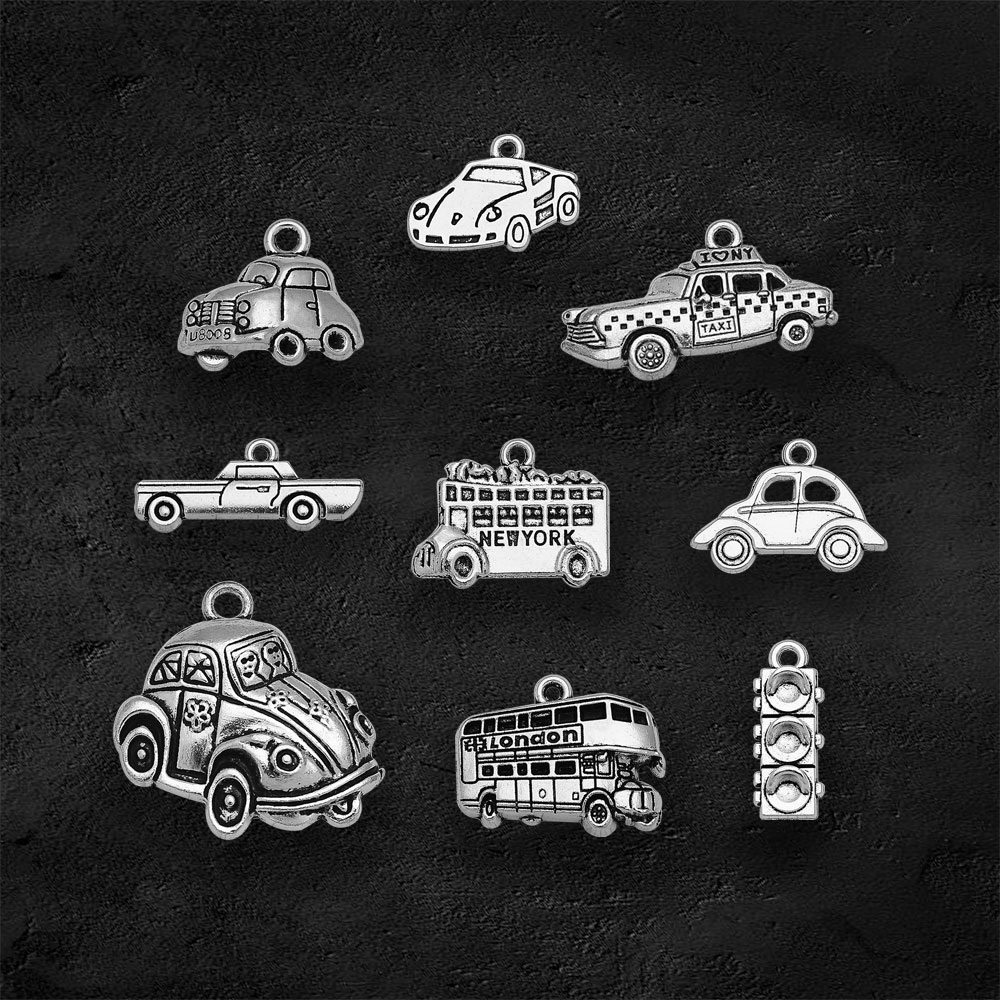 Silver Plated Taxi Bus Car Tra - Jewelry Making York 评论和价格