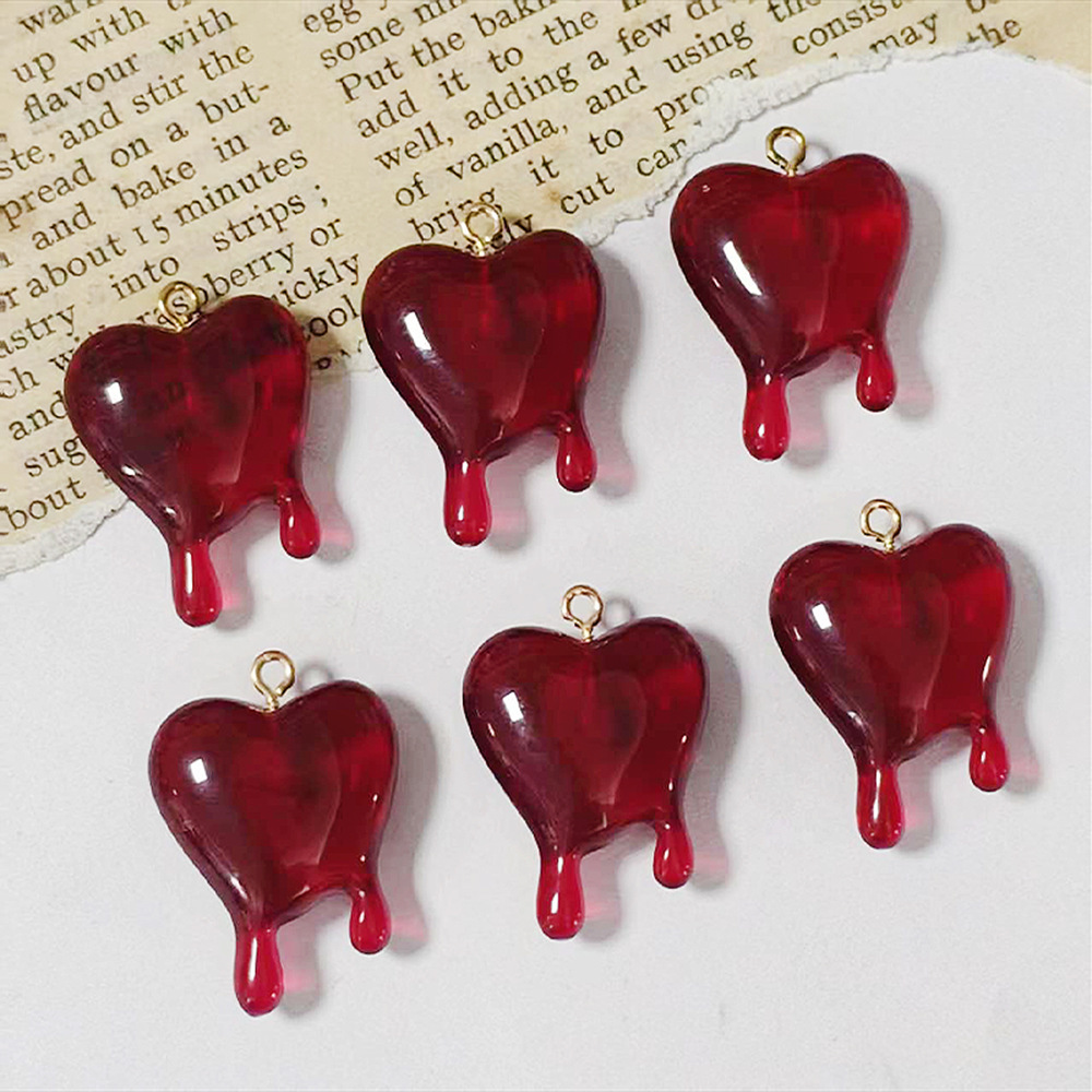 10pcs Drop Blood Heart-shaped  - Jewelry Making Store 评论和价格