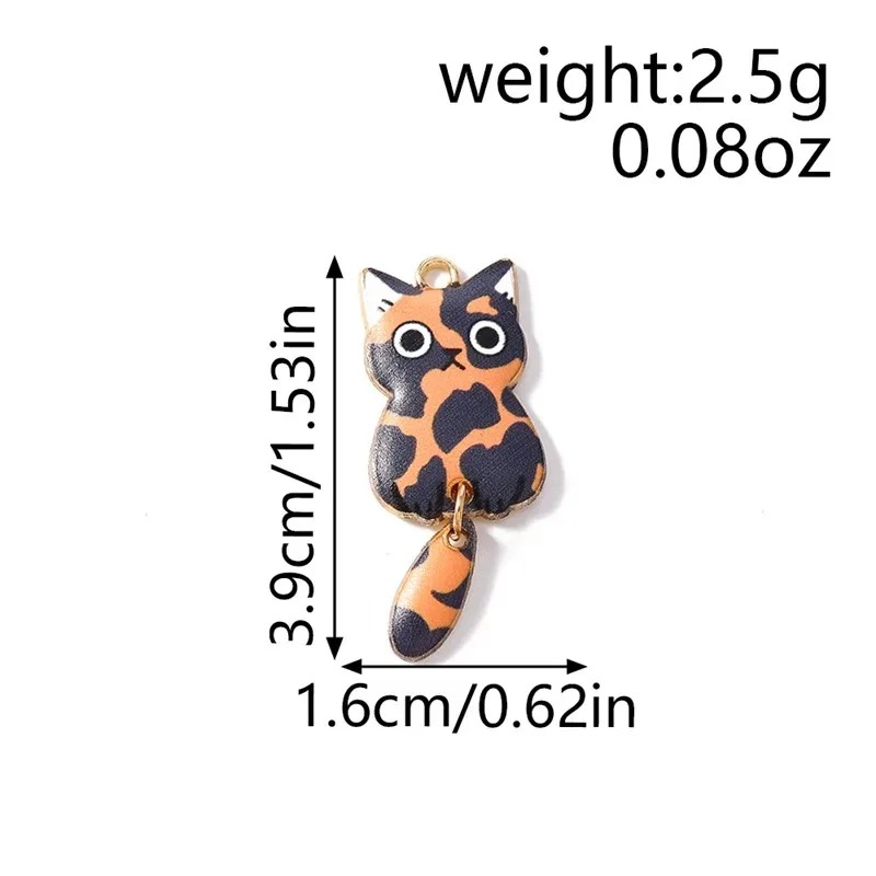 10Pcs 16×39mm Cute Cartoon Cat - Jewelry Making Store 评论和价格