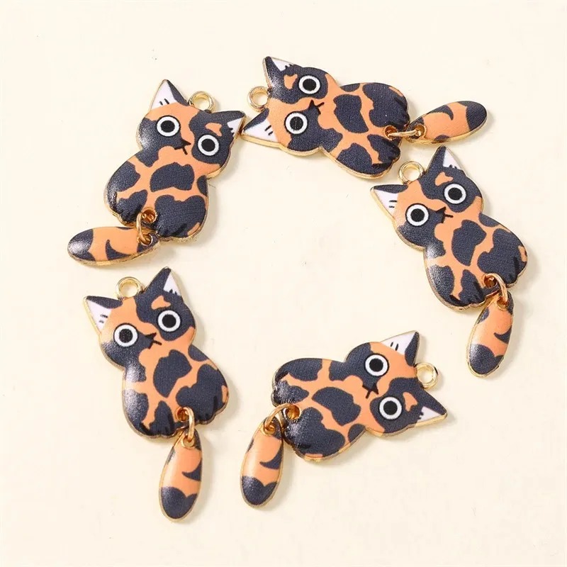 10Pcs 16×39mm Cute Cartoon Cat - Jewelry Making Store 评论和价格