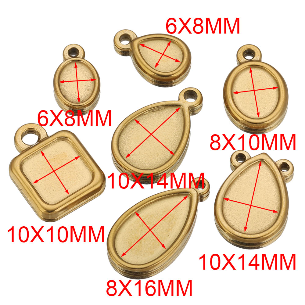 5pcs Stainless Steel Square Dr - Jewelry Making Store 评论和价格