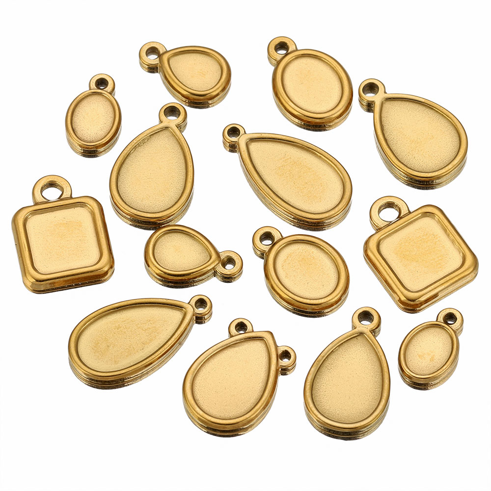 5pcs Stainless Steel Square Dr - Jewelry Making Store 评论和价格