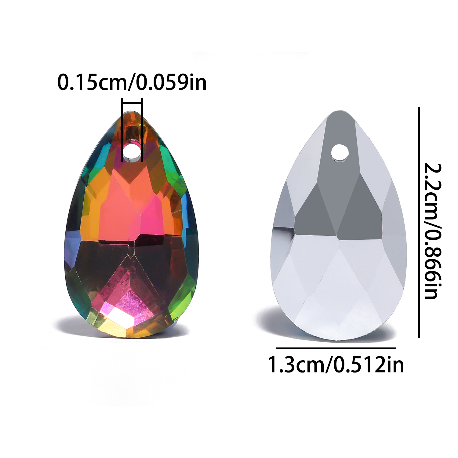 8pcs 13x22mm Single Hole Glass - Jewelry Making Store 评论和价格