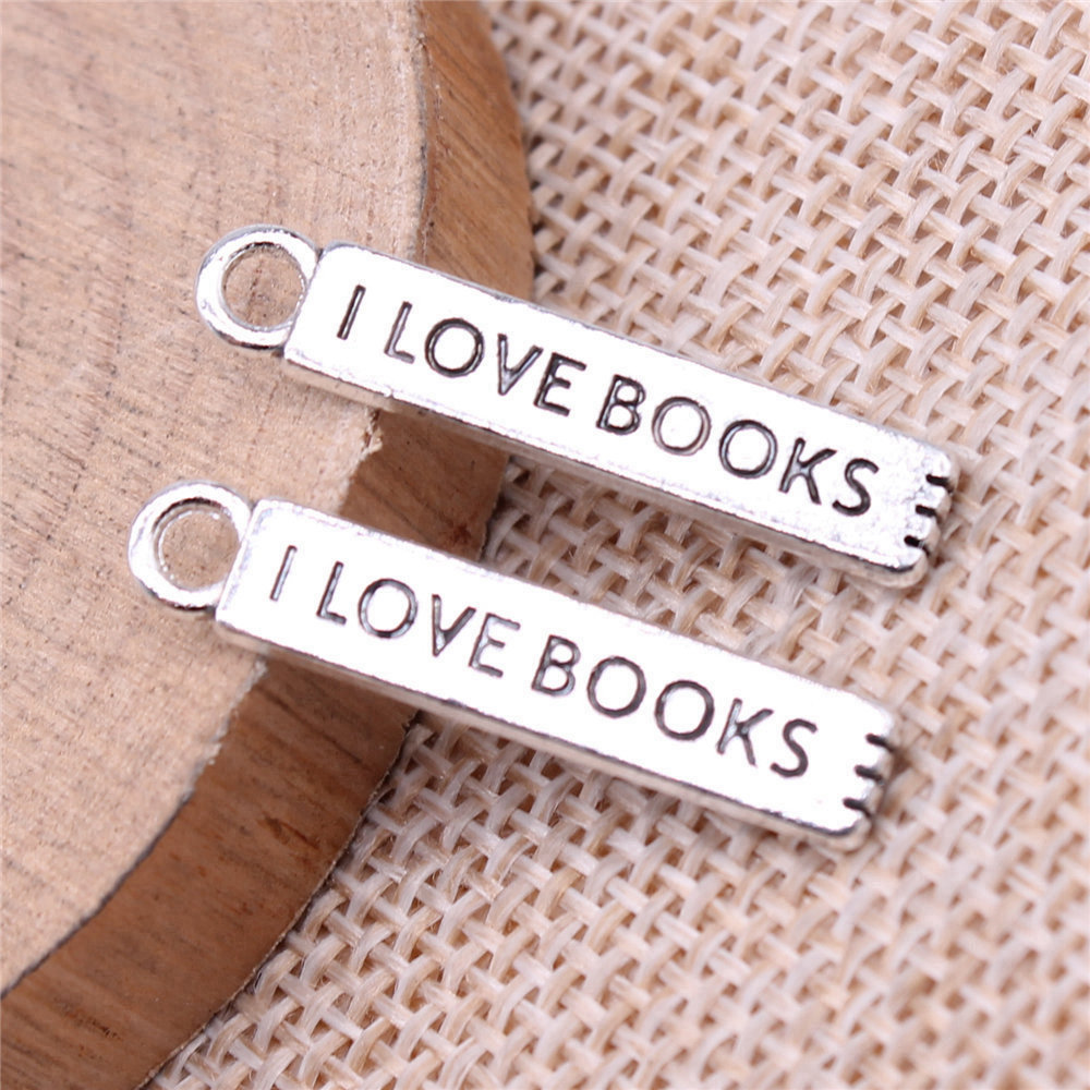 20pcs/lot I Love Books Charms  - Jewelry Making Books 评论和价格