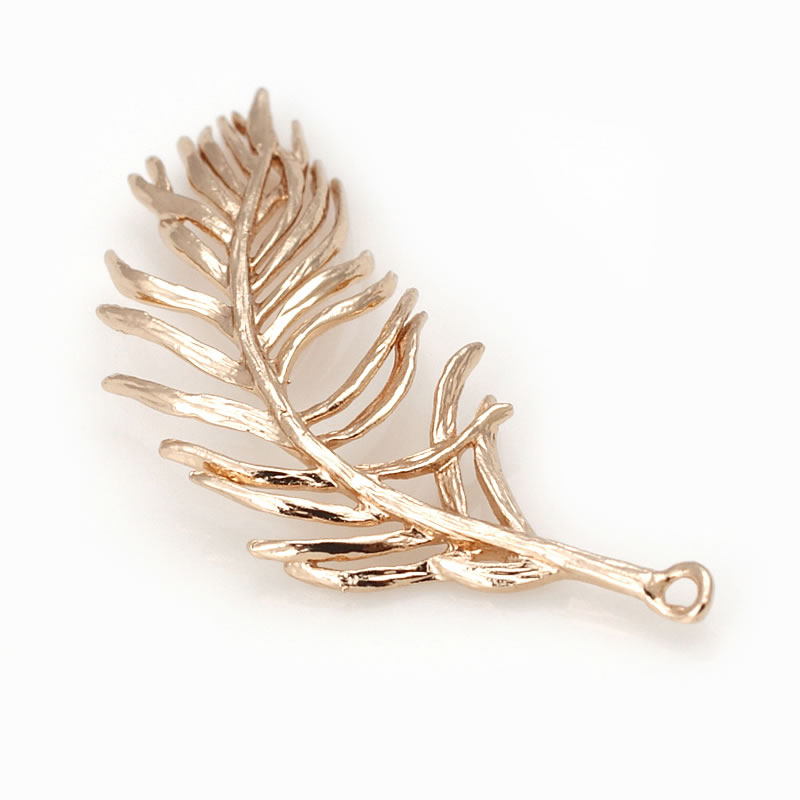18K Gold Color Brass Feather S - Jewelry Making Store 评论和价格