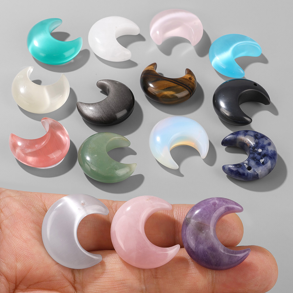 2PCS Natural Crescent Moon Cha - Jewelry Making Drill 评论和价格