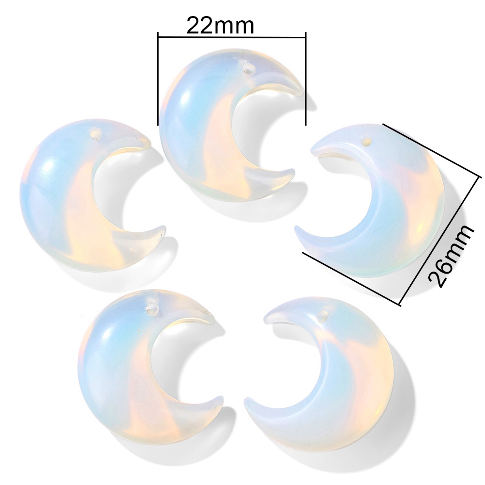2PCS Natural Crescent Moon Cha - Jewelry Making Drill 评论和价格