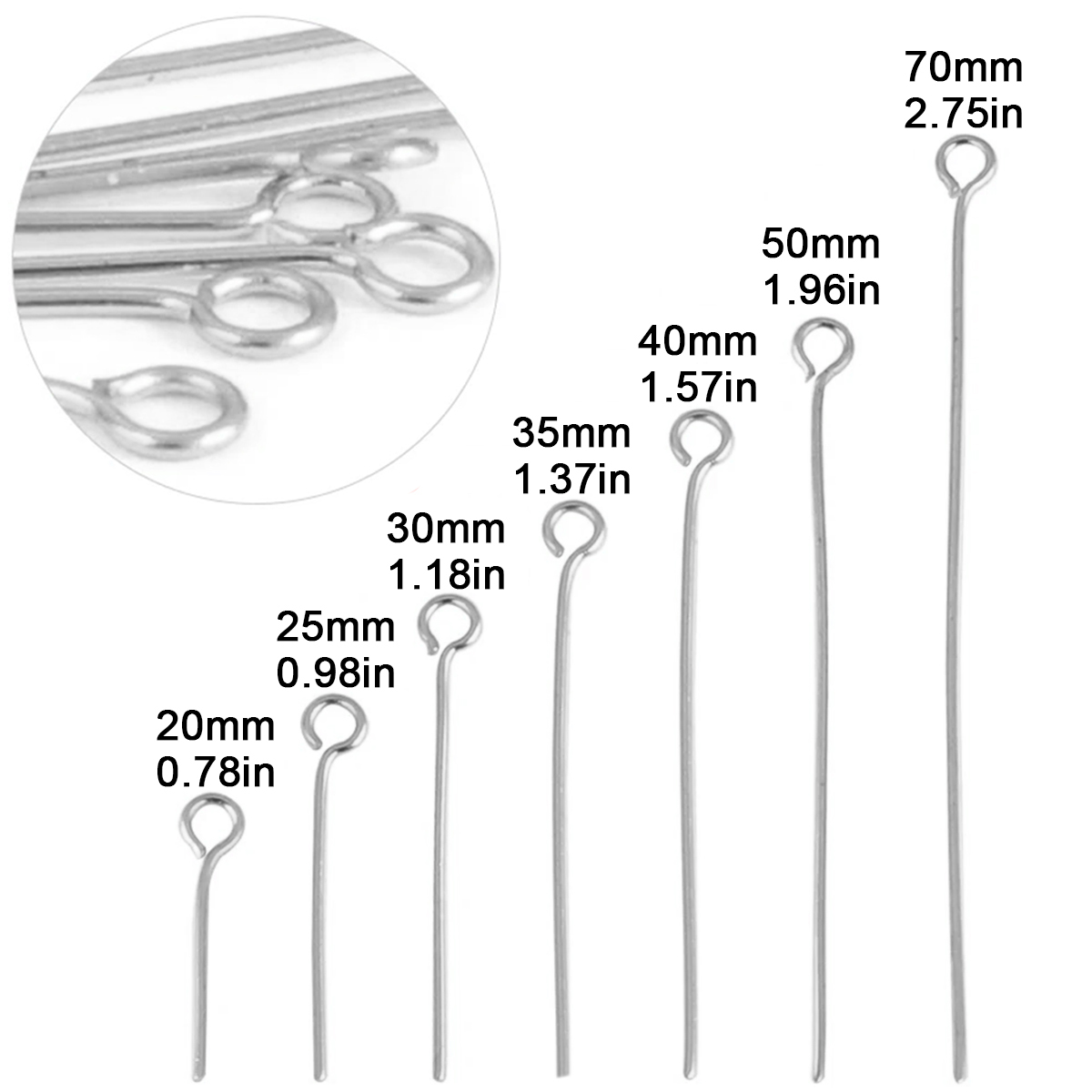 100Pcs/Lot Stainless Steel Eye - Jewelry Making Drill 评论和价格