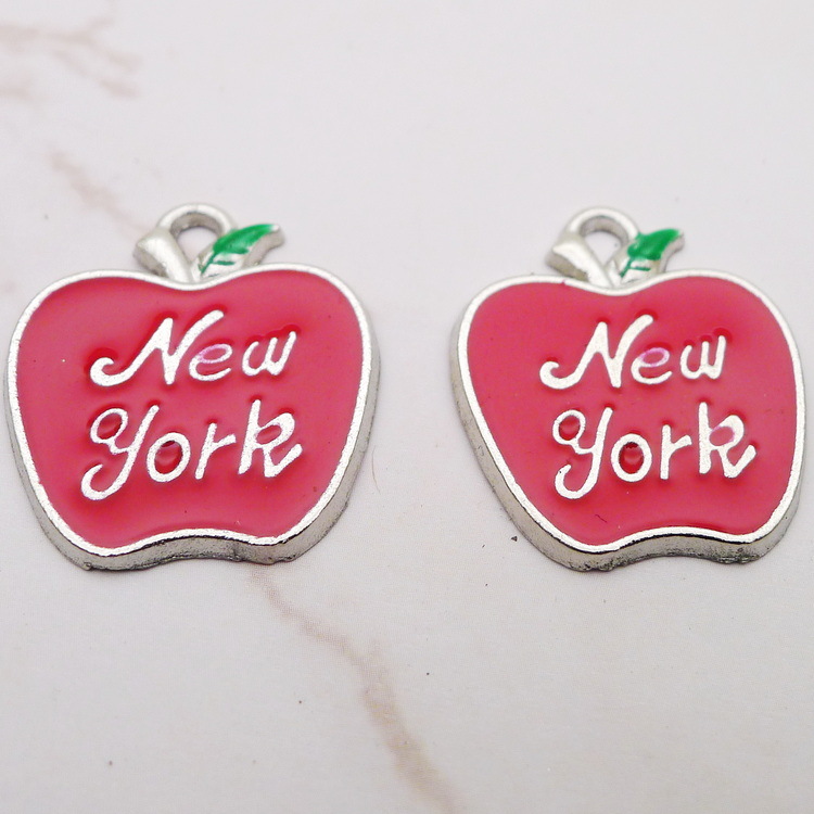10Pcs Enamel Apple New York Ch - Jewelry Making York 评论和价格