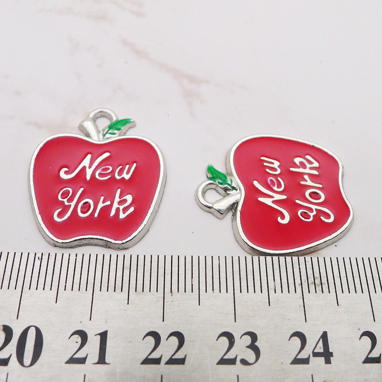 10Pcs Enamel Apple New York Ch - Jewelry Making York 评论和价格