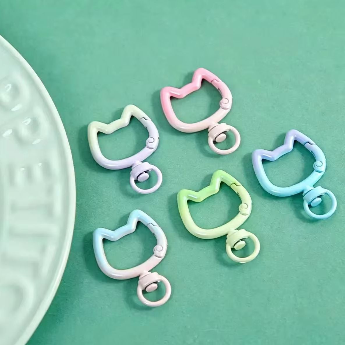 5-10PCS Gradient Cute Cat Clas - Jewelry Making Metal 评论和价格