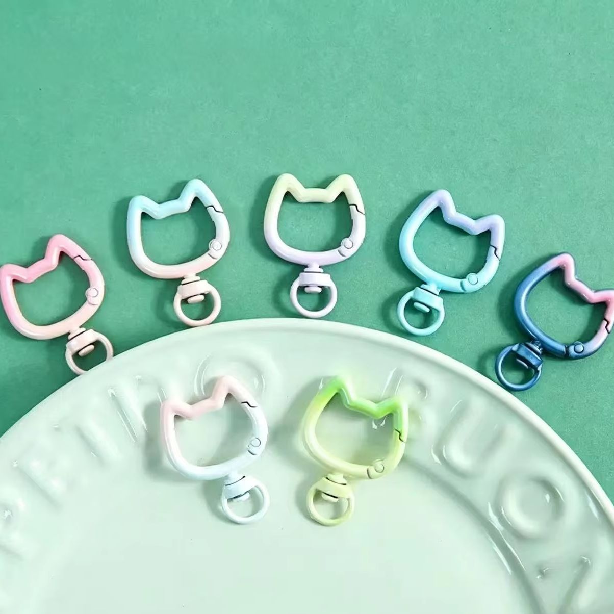 5-10PCS Gradient Cute Cat Clas - Jewelry Making Metal 评论和价格